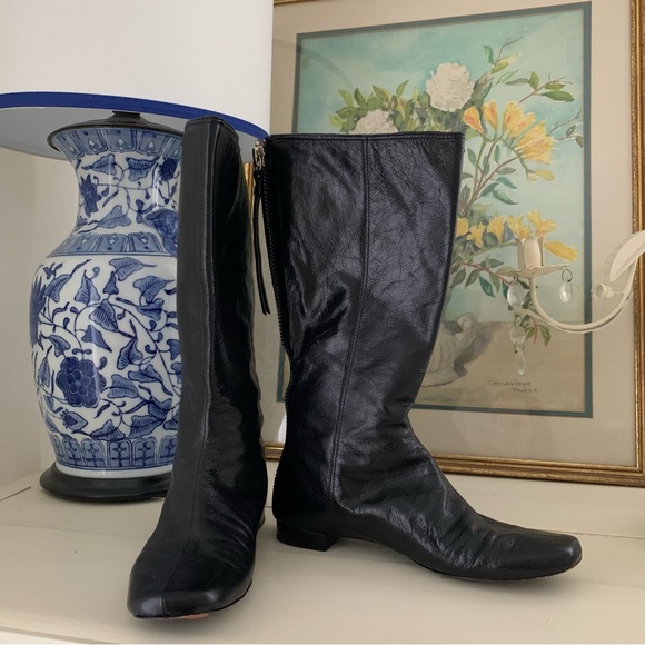 Coach Shoes - Coach Fionna Black Zipper Square Toe Riding Boots